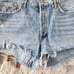 Agolde Parker Vintage Cut Off Shorts Swapmeet Blue Denim Distress Light Wash 31
