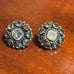 Vintage Sandor earrings enamel rhinestone clip earrings flower