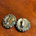 Vintage Sandor earrings enamel rhinestone clip earrings flower