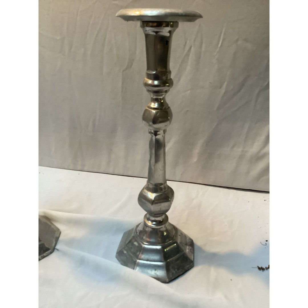 1885 Set of 2 Silver color Candle Taper holders