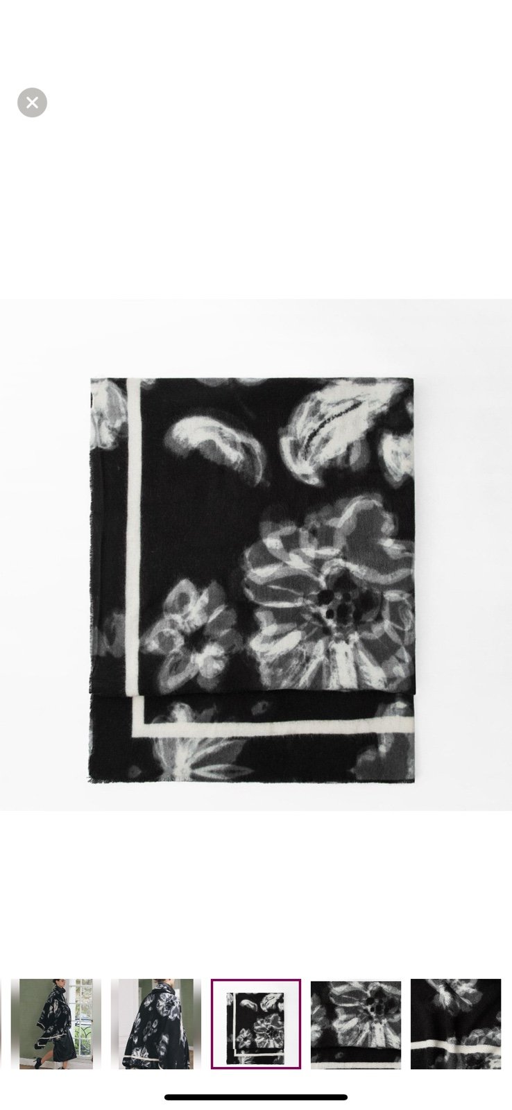 ZARA FLORAL PRINT POCKET SQUARE