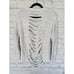 Stitches & Stripes Sweater S Womens Light Gray Long Sleeve Crew Neck Back Slits