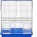 NEW Bird Cage Flat Top Economy Parakeet and Small Bird White Wire Blue Pan