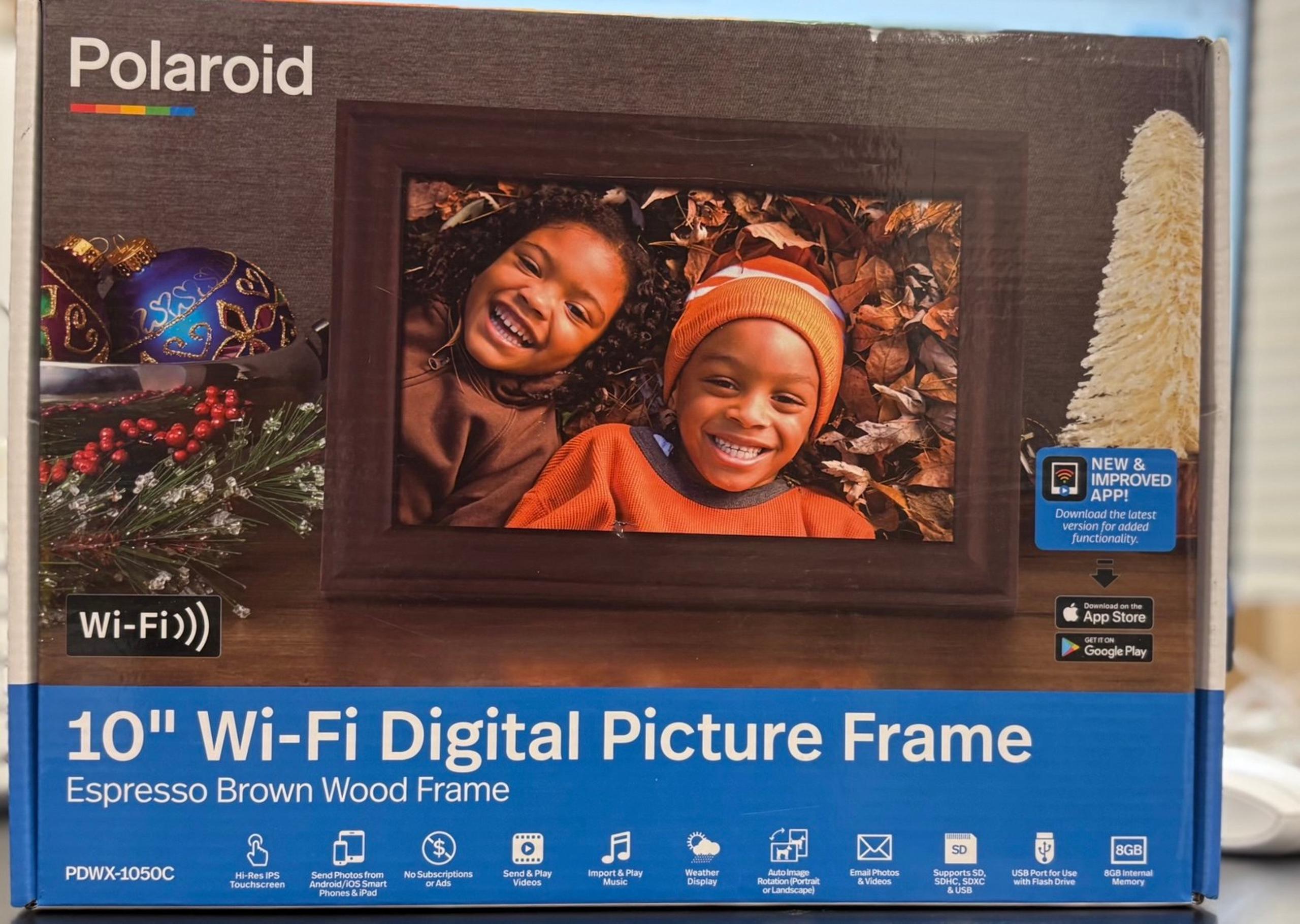 POLAROID 10.1 inch PDWX 1050c WiFi Digital Picture Frame - Espresso Brown