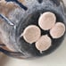 Vtg Studio Art Pottery Weed Pot Vase Blue brown Glazes 7” X 7”