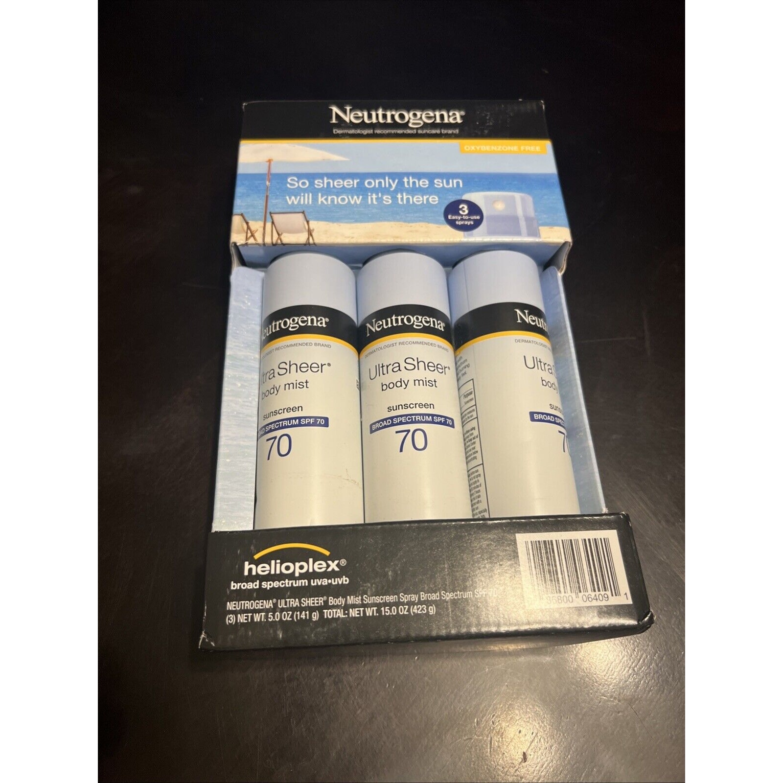 New Ultra Sheer Body Mist Sunscreen Spray SPF 70 (5 oz., 3 pk.)Expires 11/2025