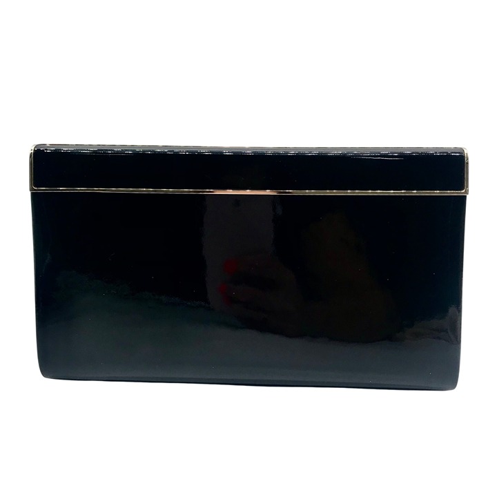 Jimmy Choo Black Patent Leather Cayla Clutch