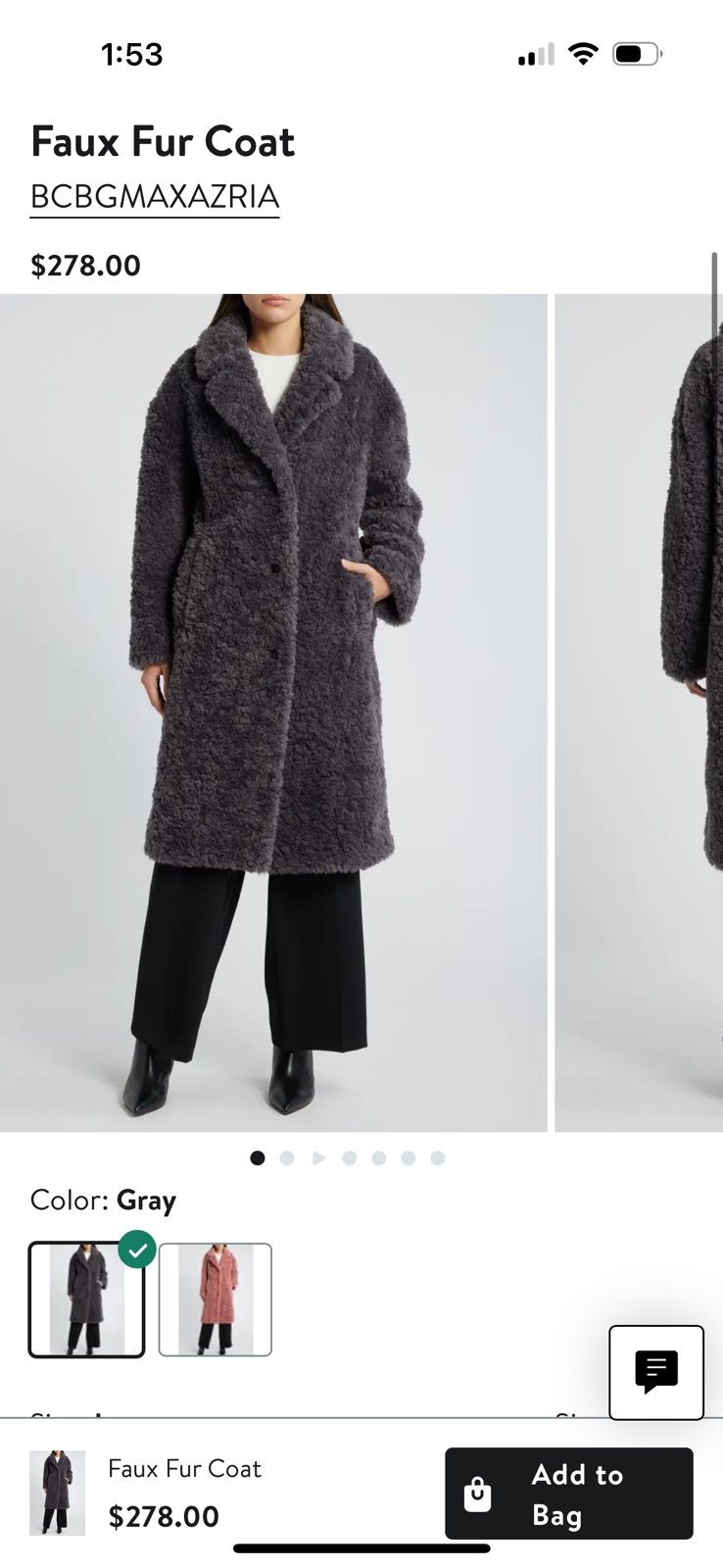 Brand new BCBGMaxazria fur coat