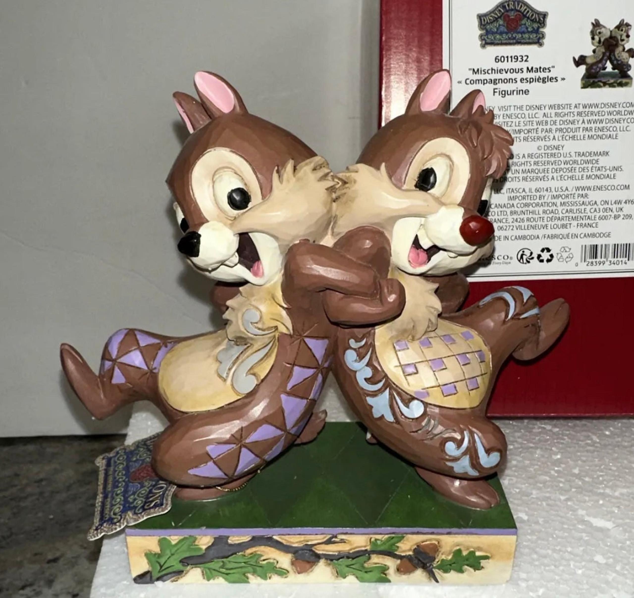 Jim Shore Disney Chip &Dale Mischievous Mates Buddies Friend Figurine New In Box