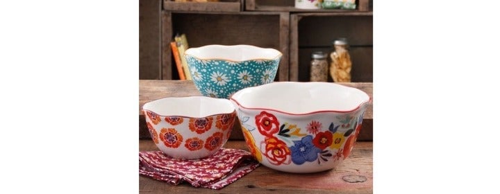 The Pioneer Woman Flea Market Nesting Bowls~3 Piece Serving Bowl Set~ NEW IN BOX