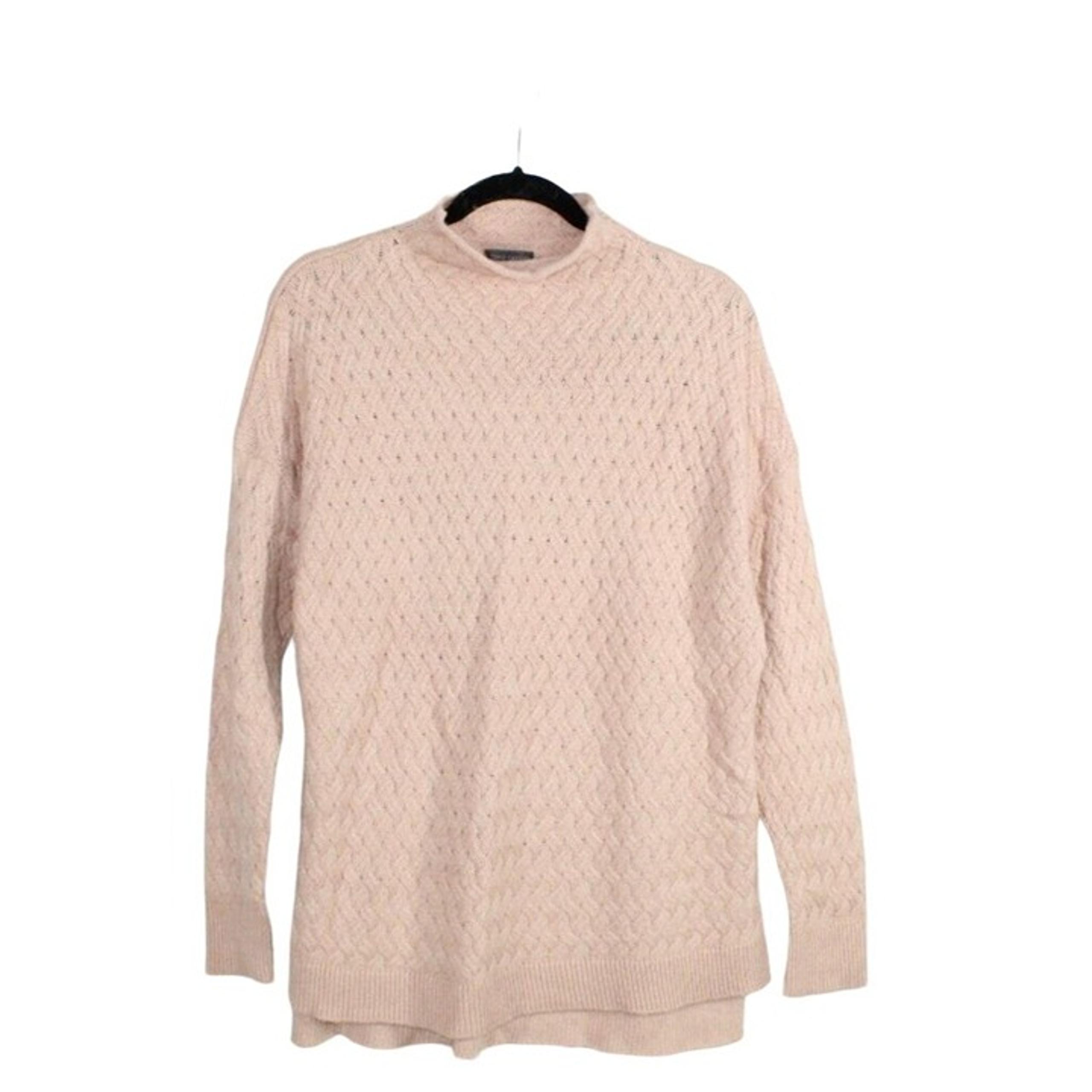 Vince Camuto Womens Pink Cotton Pullover Long Neck Sweater Size M