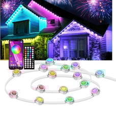 50FT Outdoor Smart RGB Eave Light with APP/Remote Control, IP67 Waterproof