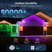 50FT Outdoor Smart RGB Eave Light with APP/Remote Control, IP67 Waterproof