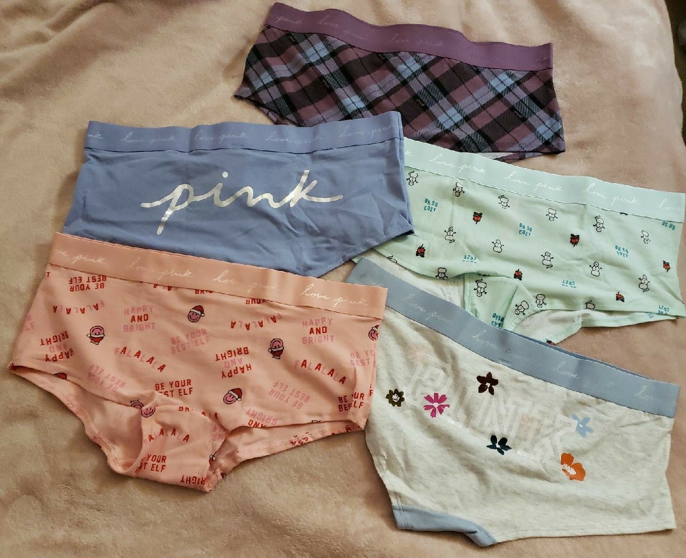 Pink Boyshort Cotton Sz-XL bundle X5