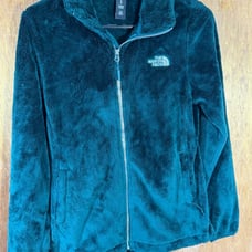 The North Face Osito Plush Fleece Fuzzy Full Zip Womens Green Teal Jacket Small