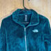 The North Face Osito Plush Fleece Fuzzy Full Zip Womens Green Teal Jacket Small