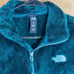 The North Face Osito Plush Fleece Fuzzy Full Zip Womens Green Teal Jacket Small