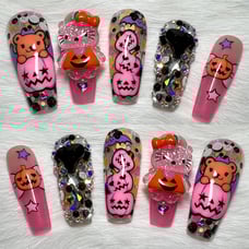 Hello Kitty Halloween Acrylic Press On Nails