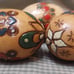 Set of 4 Hand Painted Polish Pisanki Pyrographic Wood Eggs