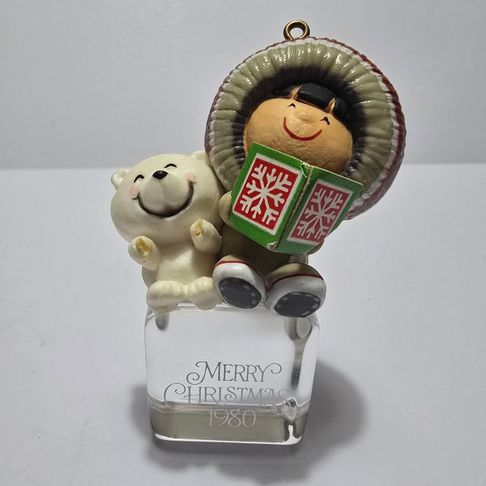 1980 Hallmark Frosty Friends Cool Yule #1 Christmas Eskimo Ornament 1st series,