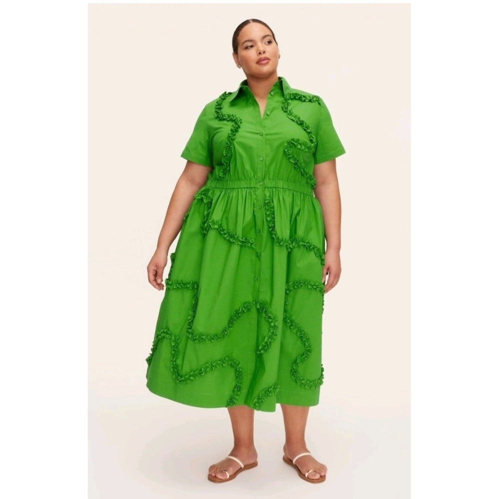 NWT Kate Spade Target Short Sleeve Midi Shirtdress Green - Size L