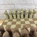Large Vintage Handmade Aztec Mayan / Conquistador Chess Board carved 17x17x4 In