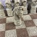 Large Vintage Handmade Aztec Mayan / Conquistador Chess Board carved 17x17x4 In