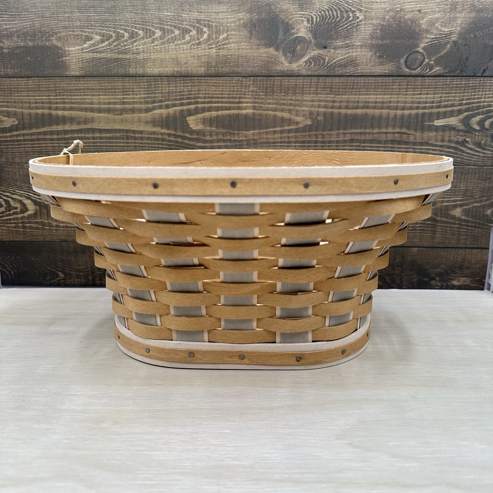 2011 Longaberger Washed Linen Bowl Basket Perfect for Mothers Day Easter Egg