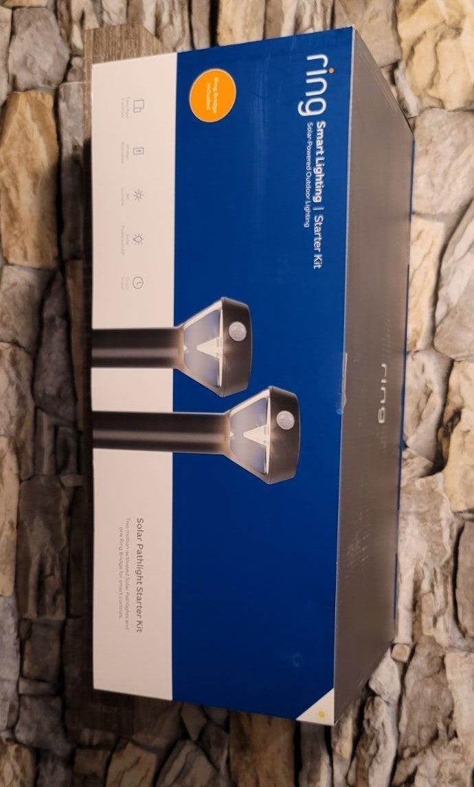Ring Outdoor Solar Integrated LED Pathlight Motion Activated Black (2-Pack).