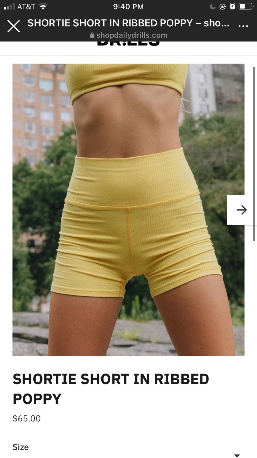 Daily Drills SHORTIE SHORT IN RIBBED POPPY