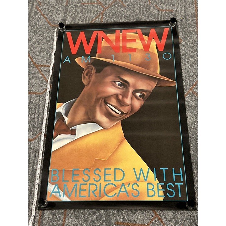 Original Vintage Poster WNEW Jazz Radio Frank Sinatra 1973 New York American