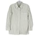 NWOT LAFAYETTE 148 Top S Stripe White Brown Silver Glitter Button Up Stretch