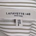 NWOT LAFAYETTE 148 Top S Stripe White Brown Silver Glitter Button Up Stretch