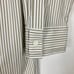 NWOT LAFAYETTE 148 Top S Stripe White Brown Silver Glitter Button Up Stretch