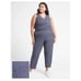 Athleta Brooklyn Textured Jacquard Leopard Medieval Violet Jumpsuit Size 24