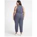Athleta Brooklyn Textured Jacquard Leopard Medieval Violet Jumpsuit Size 24