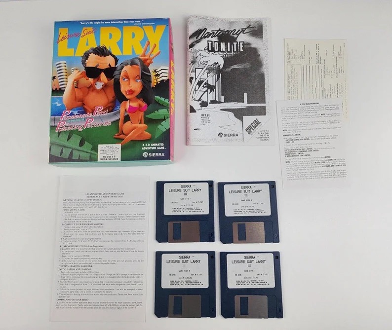 Leisure Suit Larry 3 III: Passionate Patti Big box PC Game 3.5 Disc Complete
