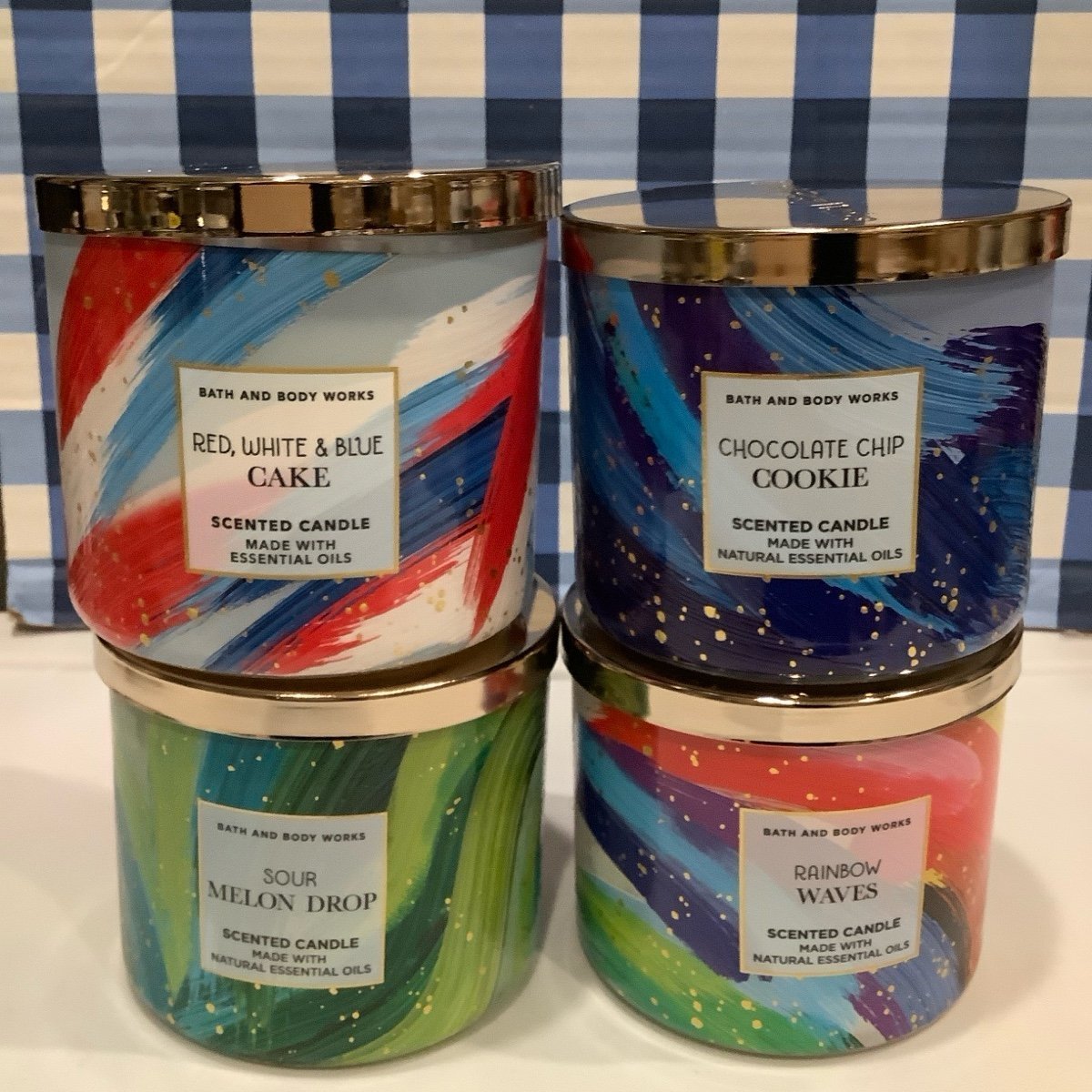 BBW - Red White & Blue Cake, Sour Melon Drop, Choc Chip Cookie, Rainbow Waves