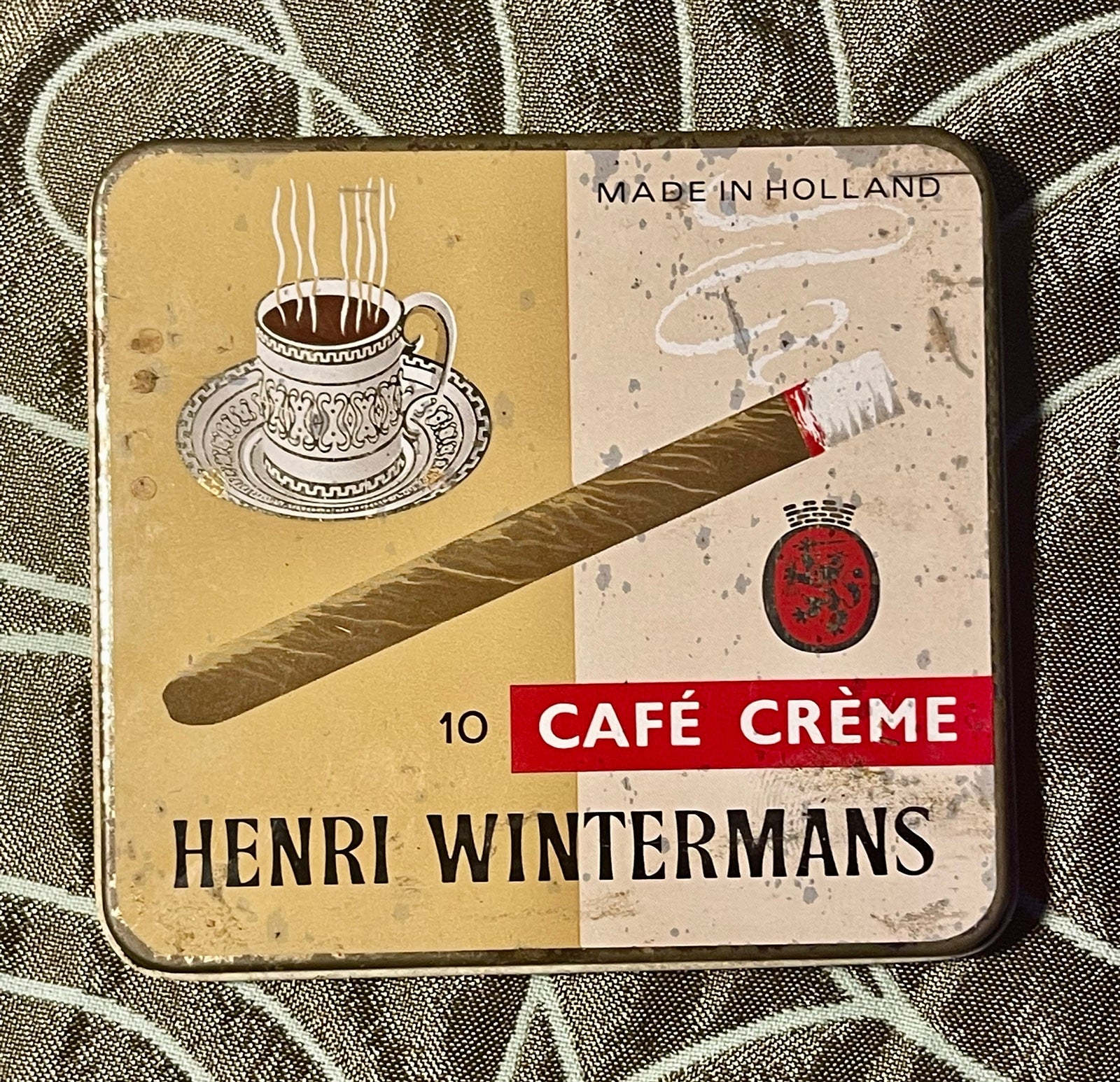 VINTAGE HENRI WINTERMANS CAFE CREME TIN MADE IN HOLLAND STILL W/ 9 ORIGINAL