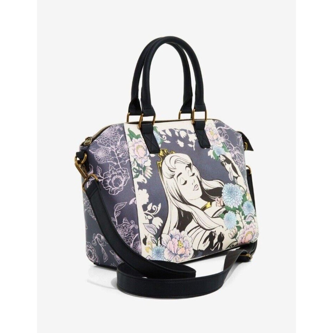 Loungefly Disney Sleeping Beauty Floral Satchel Bag Aurora Fairy Godmothers New
