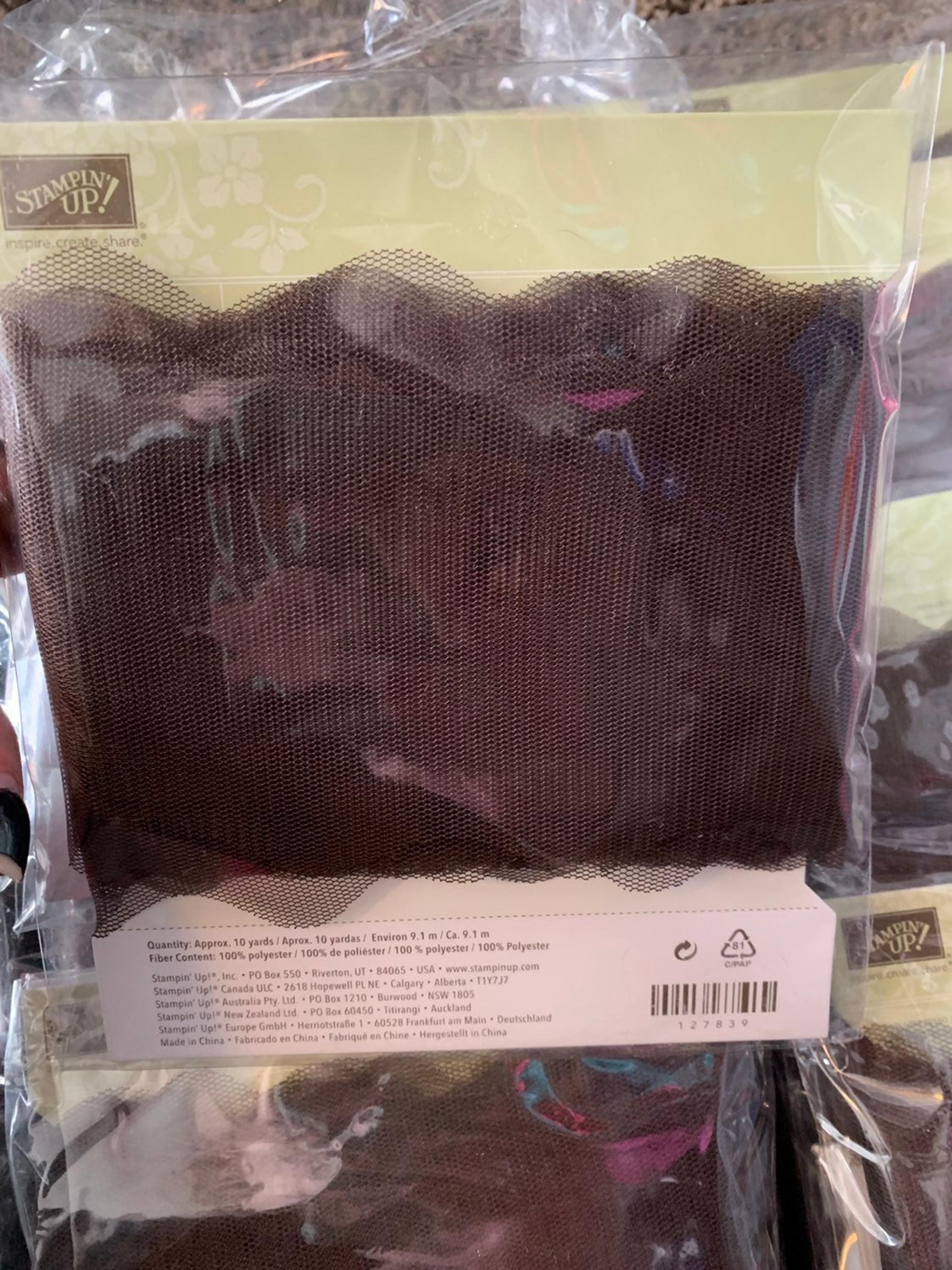 Stampin' Up Early Espresso 3-1/2" scalloped Tulle Ribbon