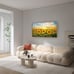 Wall Art Natural Wood Framed Canvas Painting Sunset Sunflowers Picture Poster