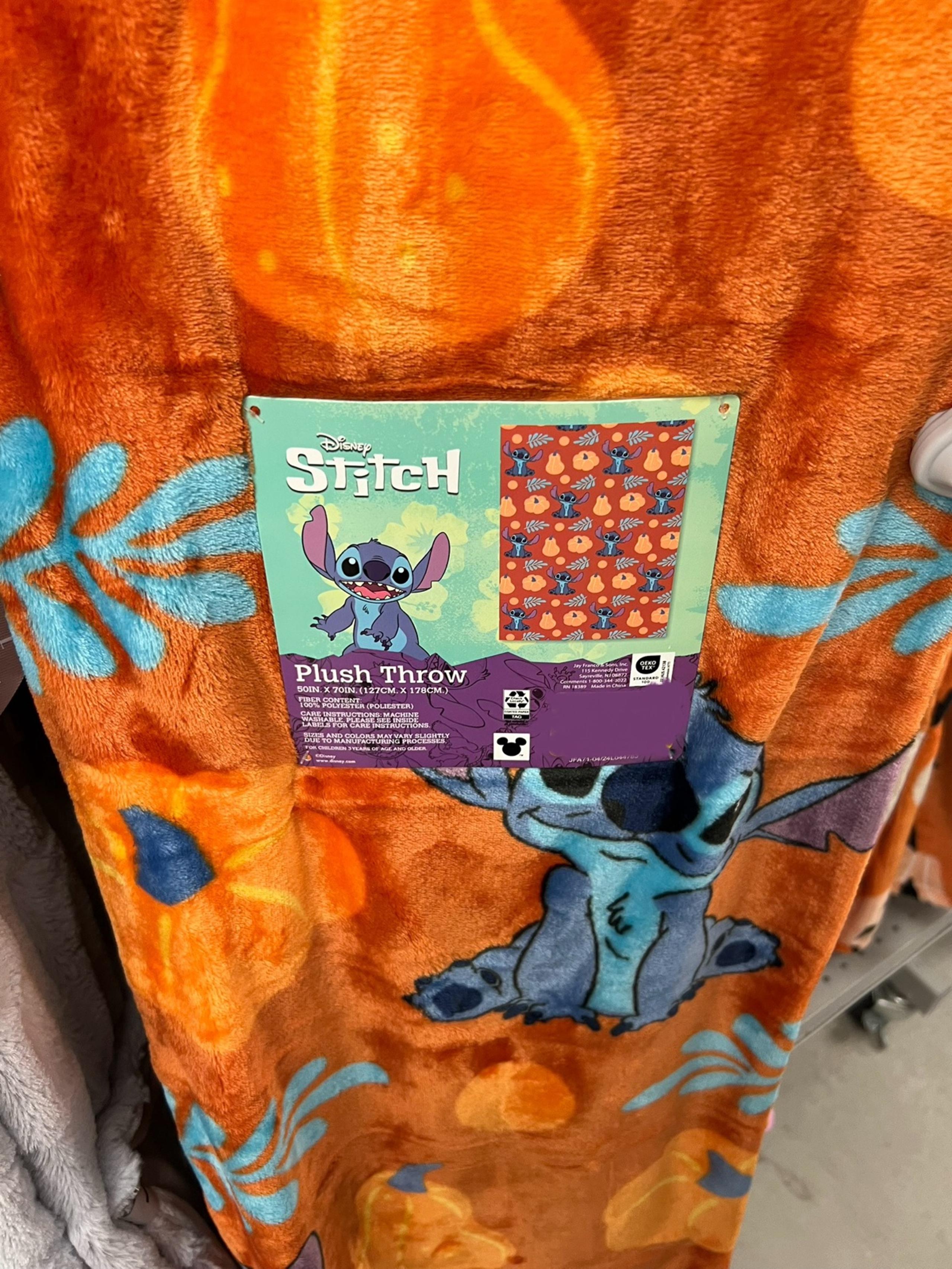 Disney Stitch Fall Halloween Plush Throw Blanket