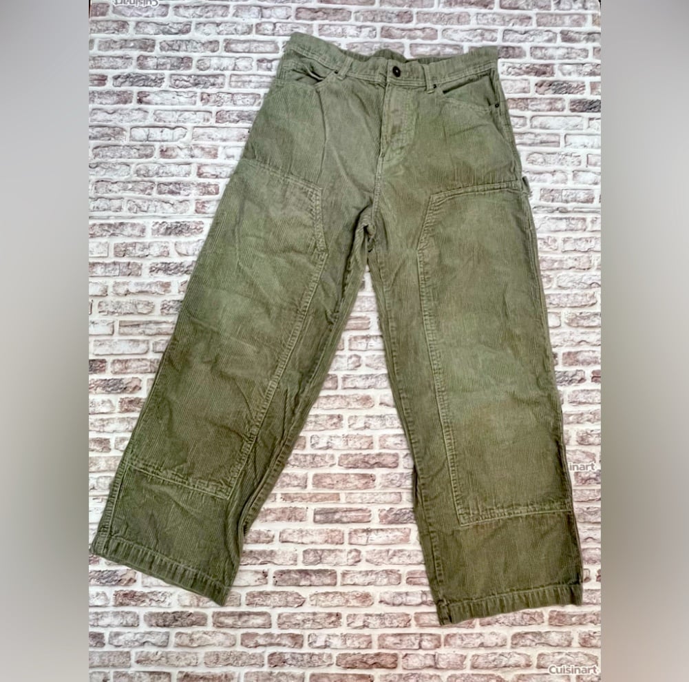 VTG No Boundaries Corduroy Pants Mens 32x29 Green Baggy Wide Leg Skater 90s Y2K