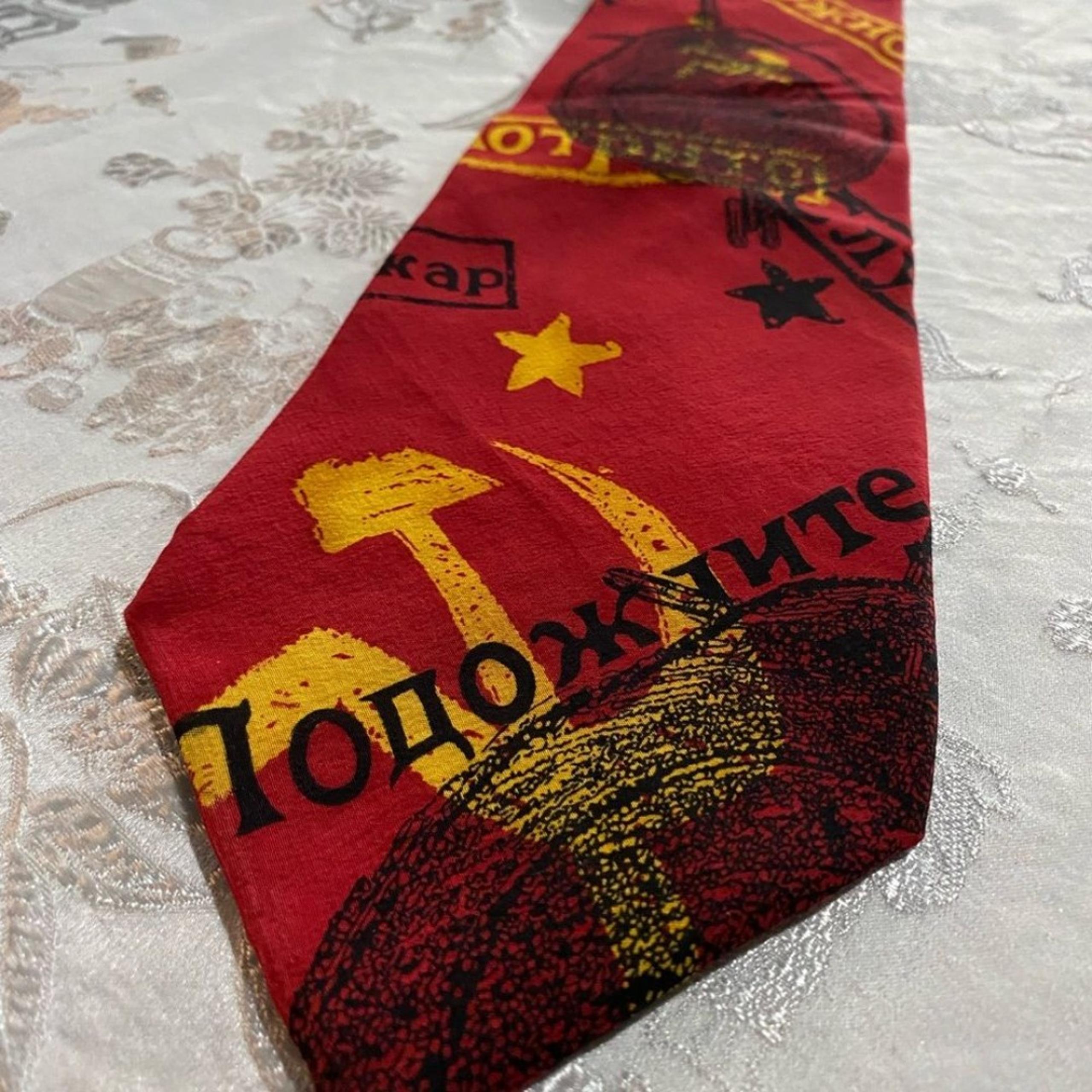 The Beatles Red Graphic Necktie USSR
