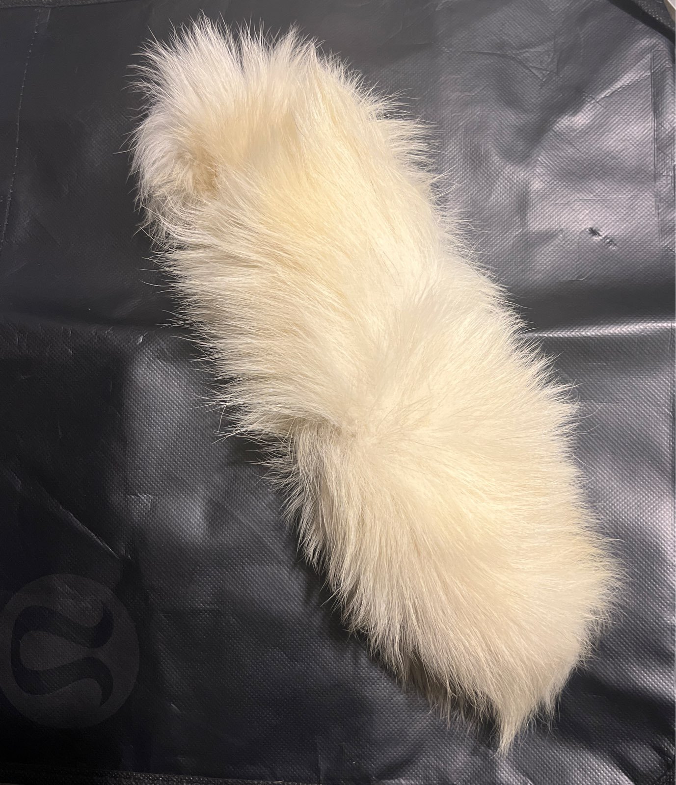 Genuine Ivory FoxTail Fur Charm with Clasp Hook