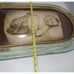 Antique Curved Bubble Convex Glass Wood Oval Picture Frame Baby Chicago Usa