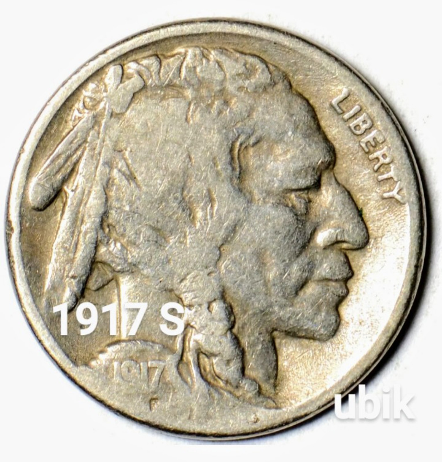 ☆ 1917 S Buffalo Nickel • Semi-Key Date • Fine