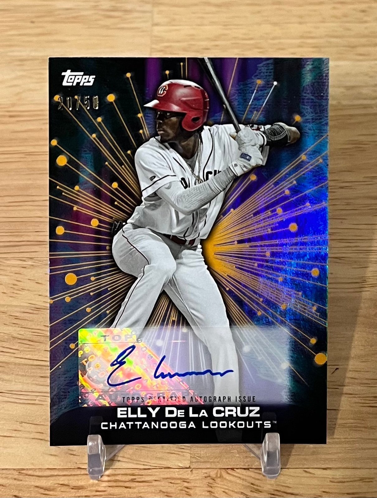 2023 Topps Pro Debut Elly De La Cruz Future Cornerstones Gold Auto /50