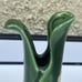 Haeger Textured Cross Hatch Green Bud Vase Spout Design 8.5 Tall